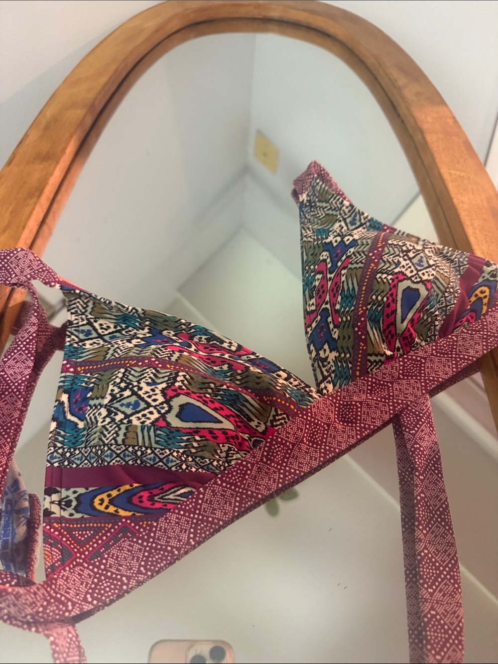 Prana Multicolor Tribal Triangle Bikini Top